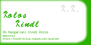 kolos kindl business card
